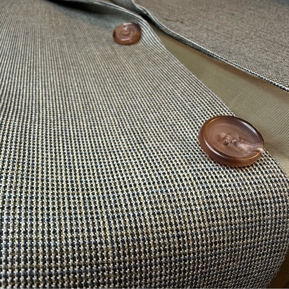 Ralph Lauren 40R Silk Wool Jacket Micro Check Sport Coat Blazer Preppy